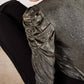 Apricot - Ruched Sleeve Metallic Top