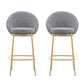 Celano Indoor Metal Upholstered Barstool Set of 2