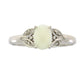 .01ct Opal Diamond Ring 10KT White Gold