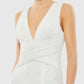 Mac Duggal - V-neck Sequin Wrap Waist Gown