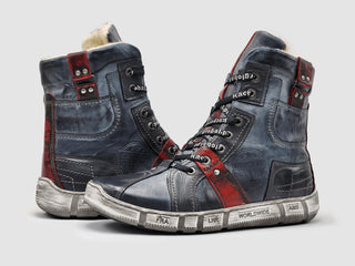 Kcr Group - Men's Tall Comfort Thick Wool-lined Zip-up Leather Boots