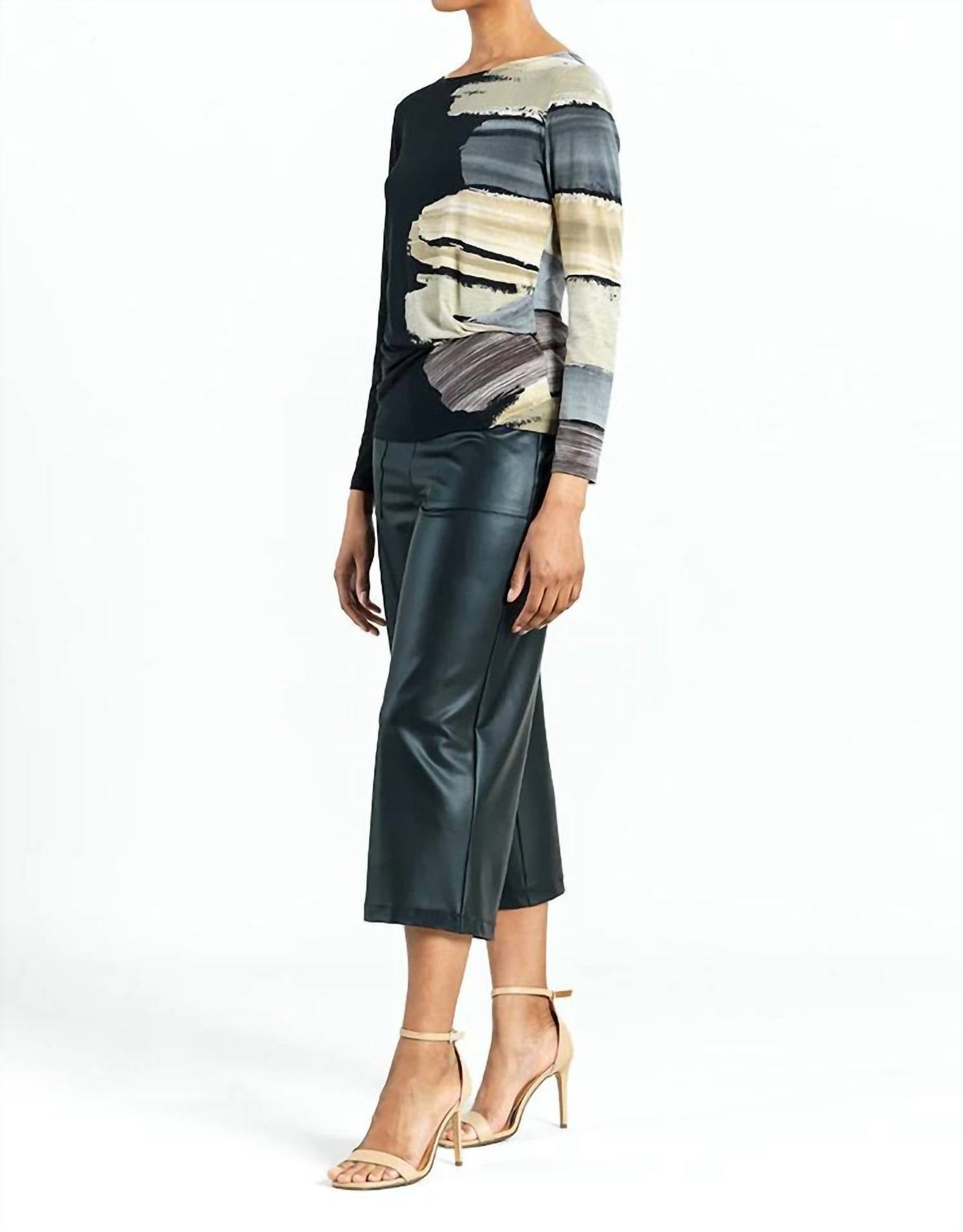 Clara Sunwoo - Paint Stroke Side Print Knit Top