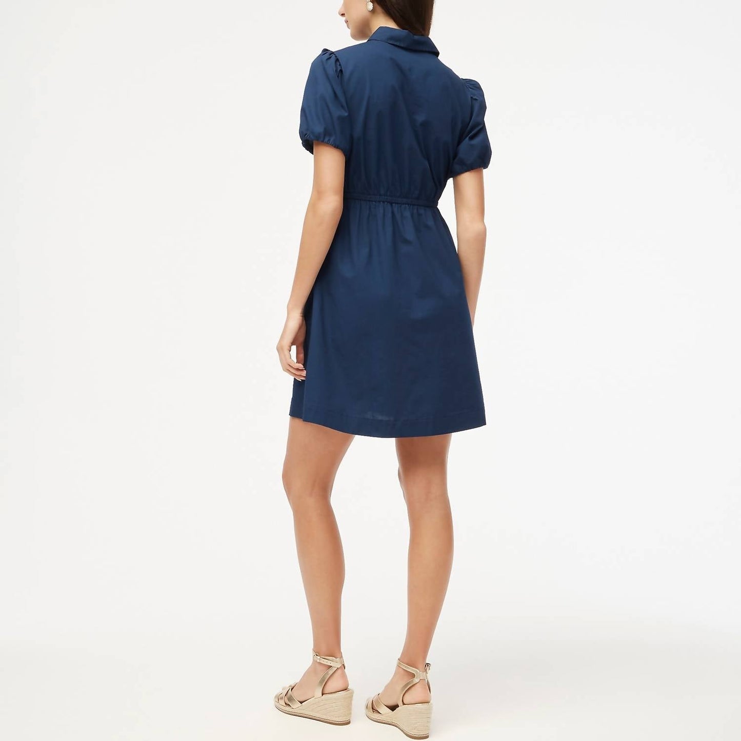 J.Crew - Collared Short-sleeve Tie-waist Mini Dress