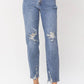 Judy Blue - High Waist Button Fly Destroyed Boyfriend Denim Jeans