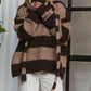 Adora - Stripes Knit Sweater With Scarf