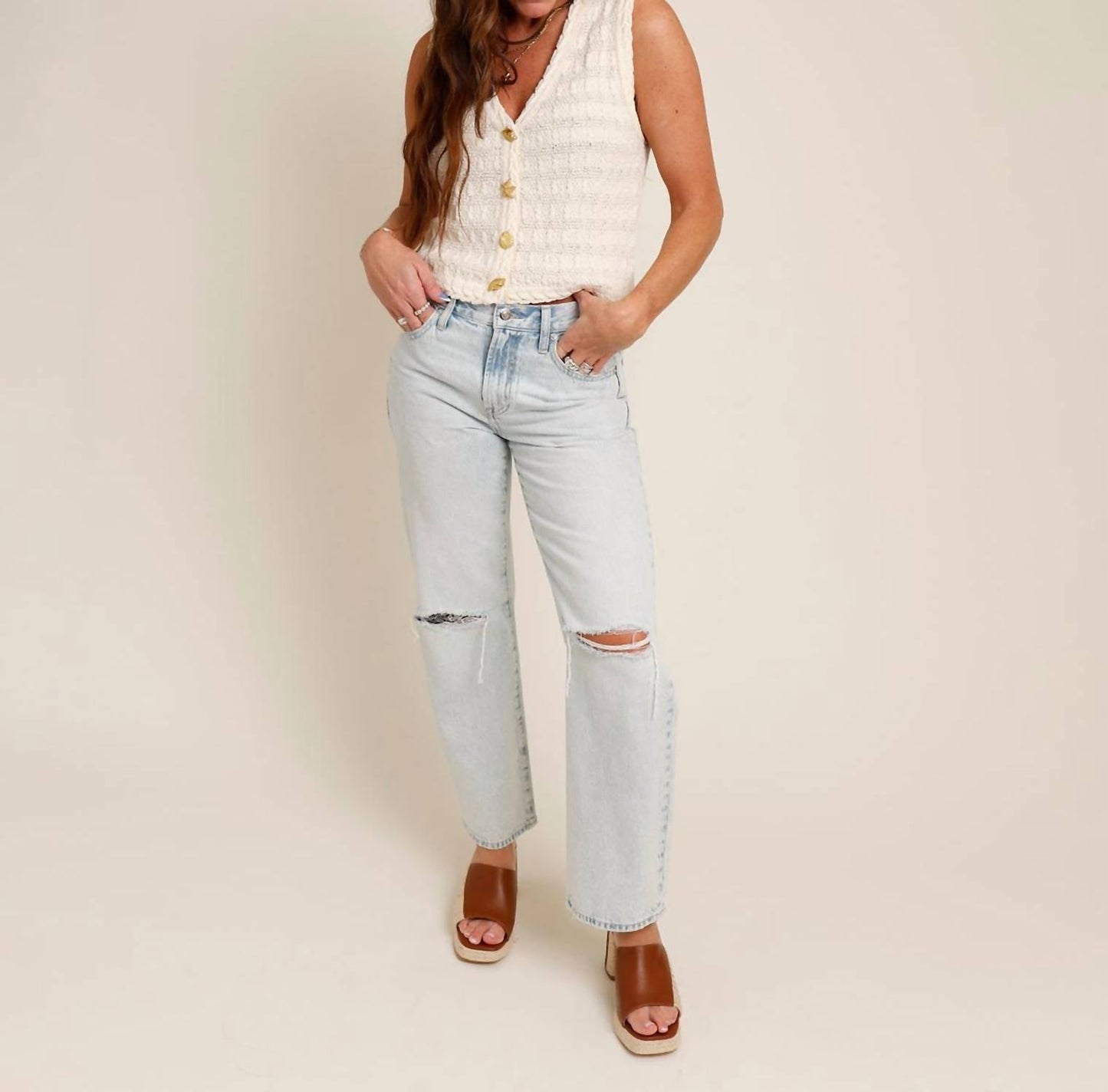 Pistola - Lexi Mid Rise Bowed Straight Jean