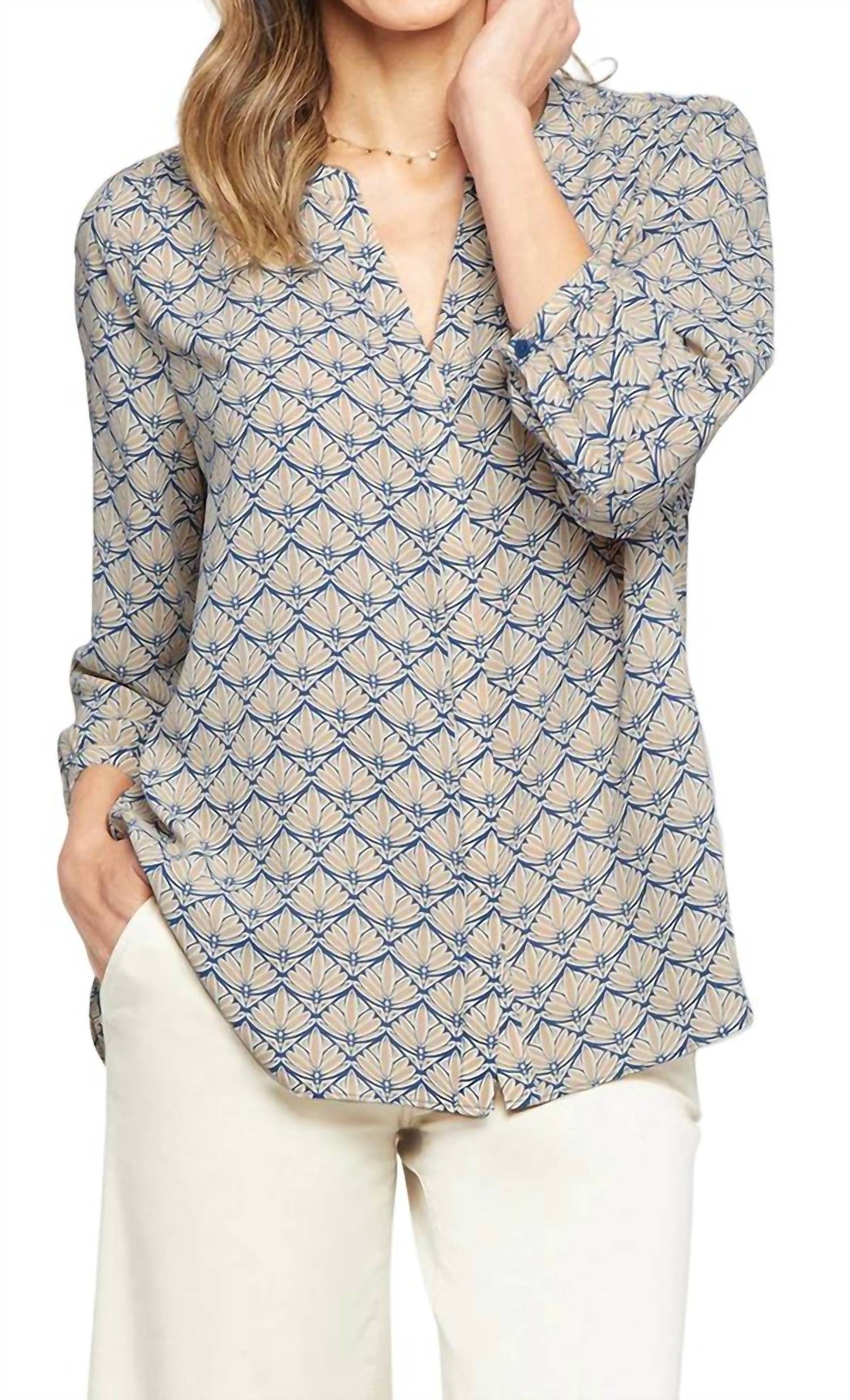 Nydj - Geometric Pintuck Blouse
