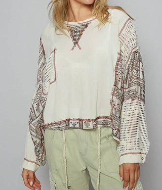 Pol - Blusa Floral Contrastante