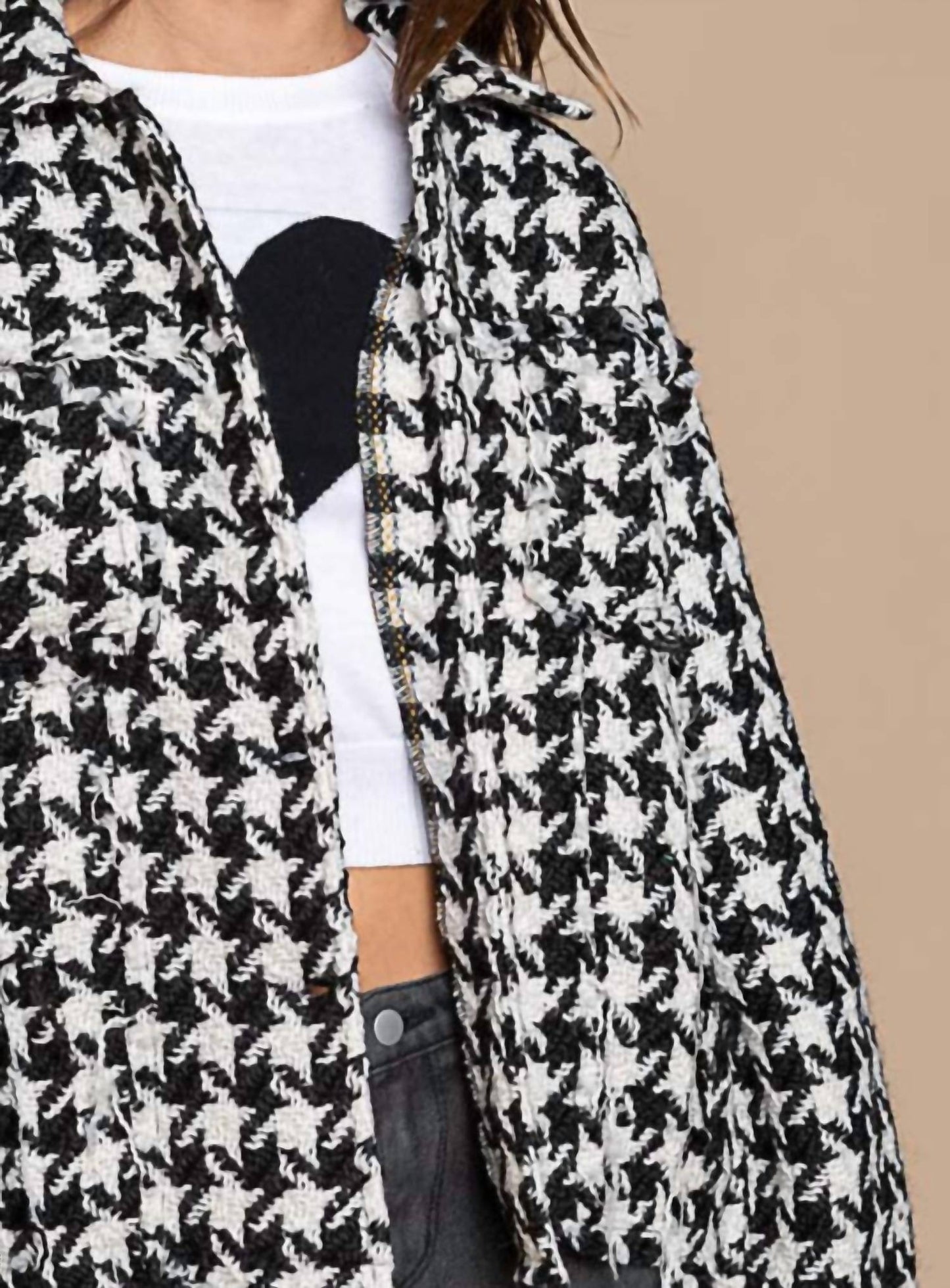 Pol - Houndstooth Tweed Jacket
