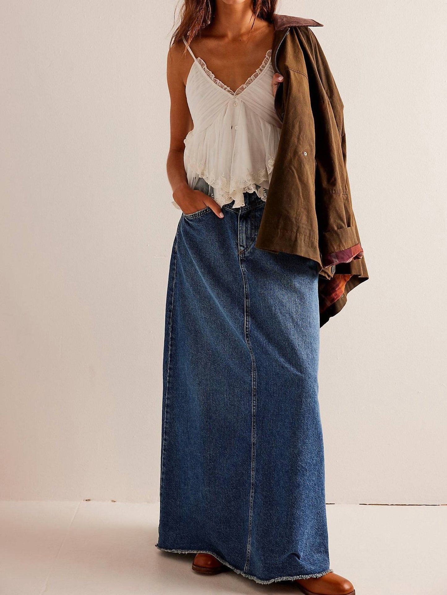 Free People - Come As You Are Denim Skirt