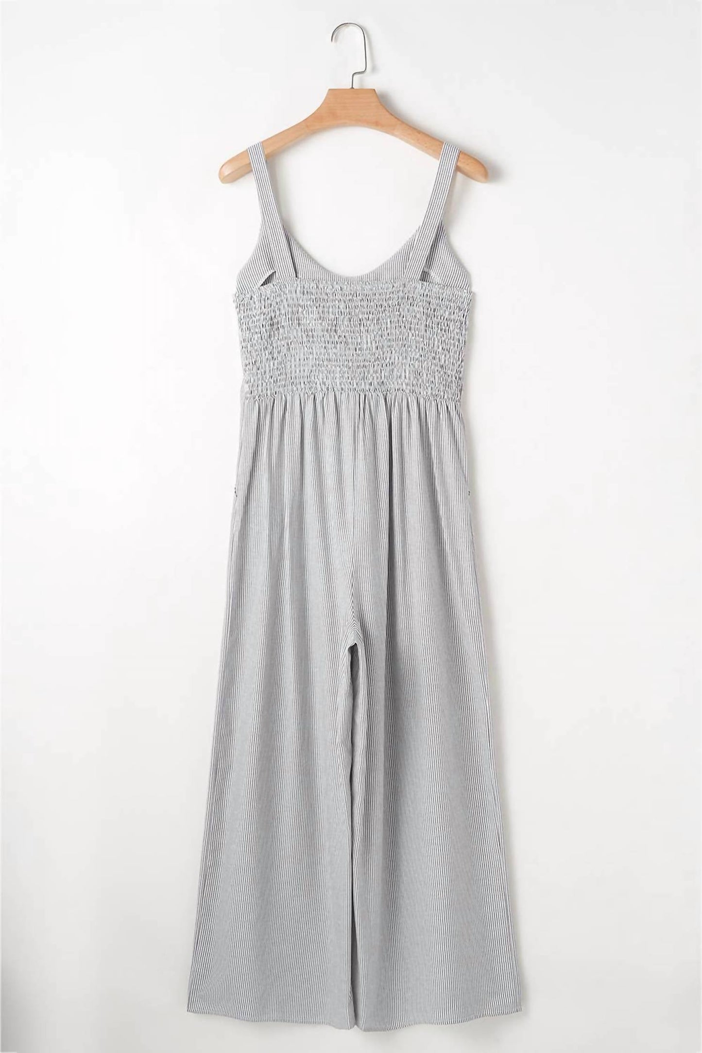La Society - Half Buttoned Wide Leg Jumpsuit