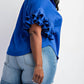 The Curve La - Plus Size Pleated Ruffle Sleeve Shirt Top