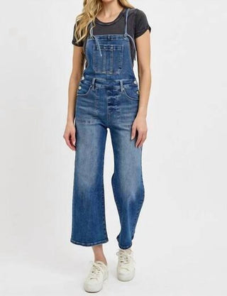 Risen - Macacão jeans com alças e nós