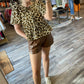 Entro - High Waisted Leather Shorts