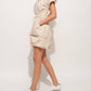 And The Why - Short Sleeve Drawstring Hooded Mini Dress