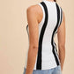 Anniewear - Vertical Stripe Lettuce Edge Tank