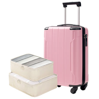 20" ABS Carry-On with 2 Packing Cubes, Pink