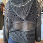 Pol - Crochet Hoodie Sweater With Contrasting Pocket Charcoal