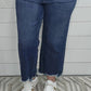 Judy Blue - Women's High Waist Button Fly Distressed Hem Crop Jeans