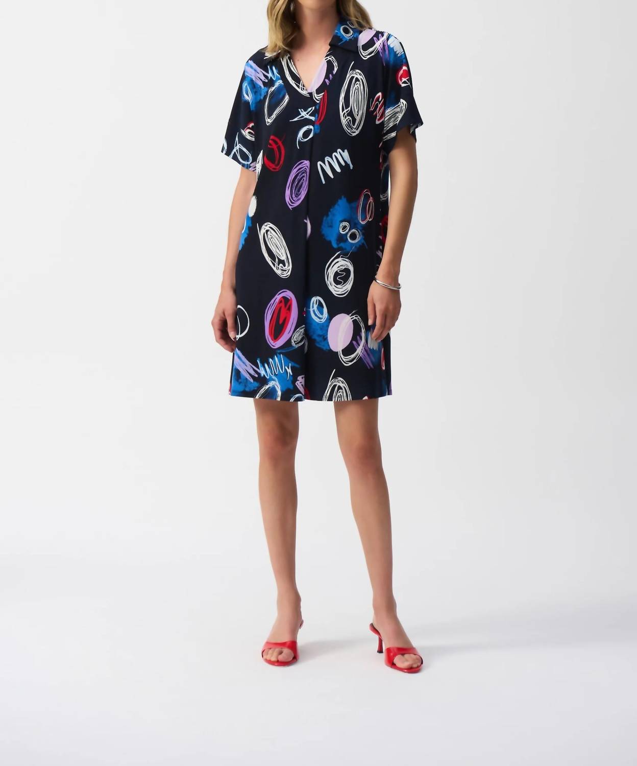 Joseph Ribkoff - Doodle Print Mini Shift Dress