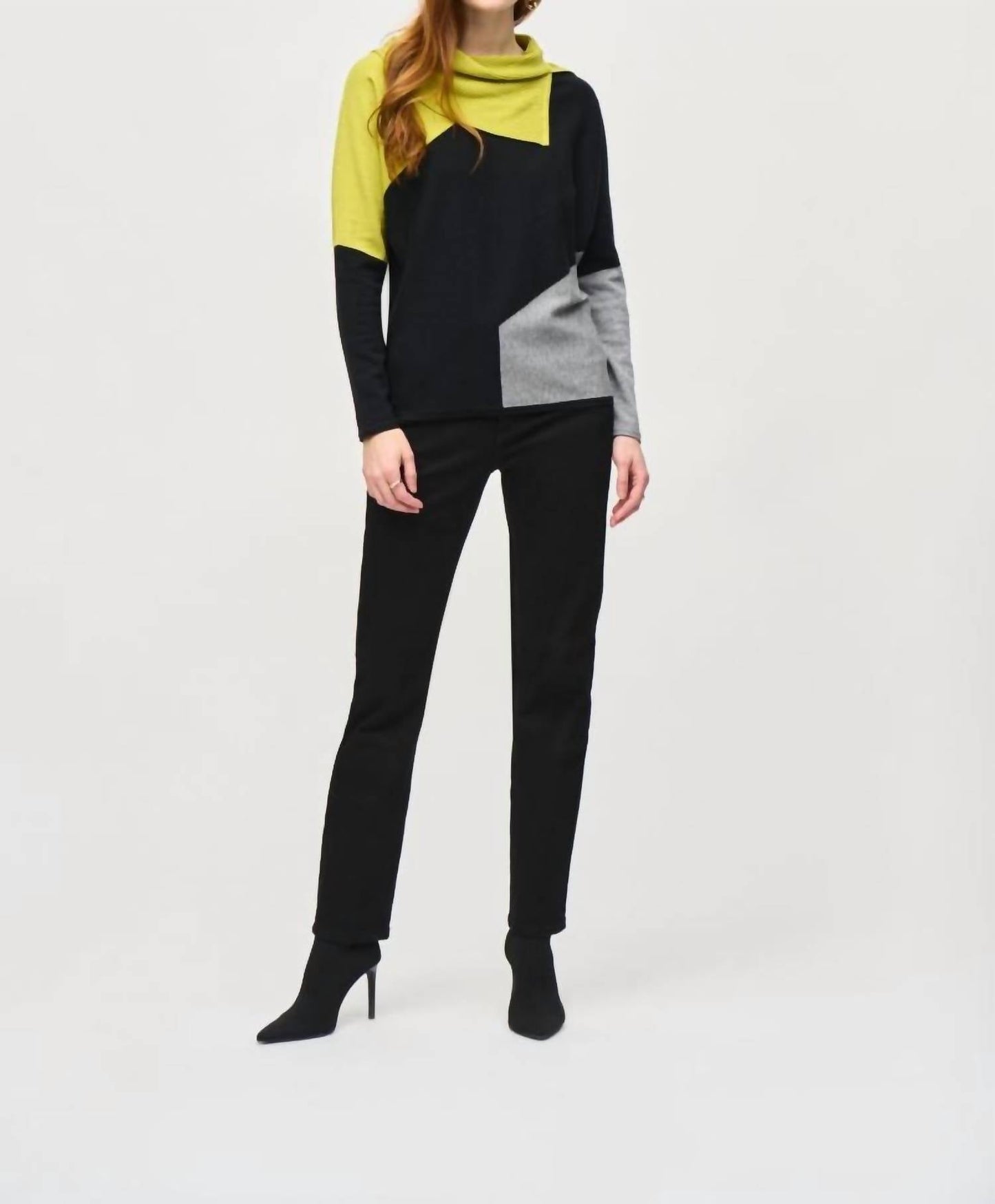 Joseph Ribkoff - Color Block Cowl Neck Long Sleeve Top