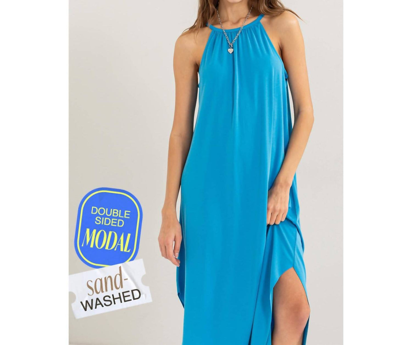 Hyfve - Halter Neck Asymmetrical Midi Dress