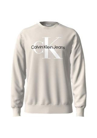 Calvin Klein - Moletom masculino com gola redonda e monograma