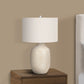 Contemporary 26"h Cream Ceramic Table Lamp with Ivory Shade