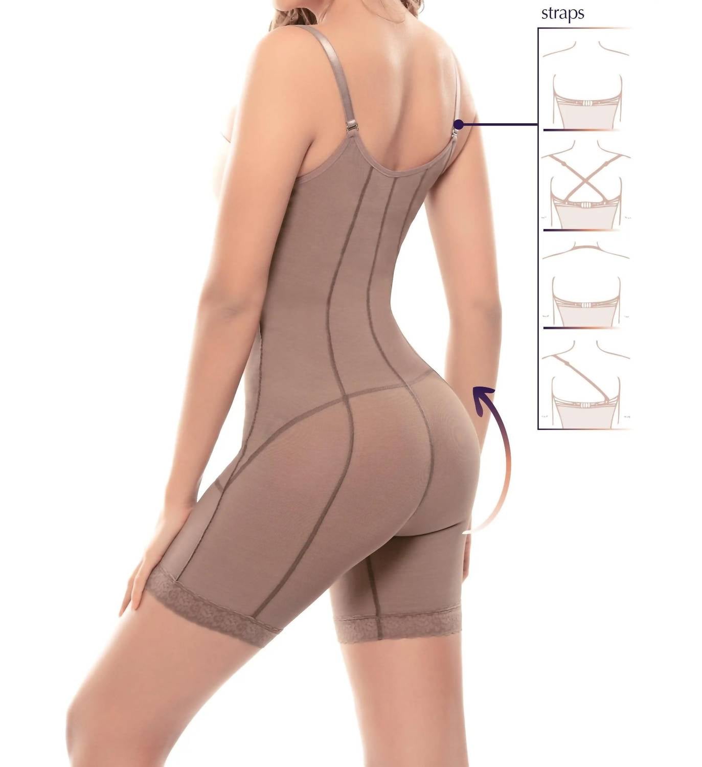 Siluets - 1014 Postsurgical Slimming Braless Mid-thigh Body Shaper