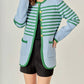 English Factory - Women's Knit Striped Sweater Cardigan