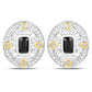 0.93 Carat Genuine Blue Sapphire and White Diamond .925 Sterling Silver Earrings
