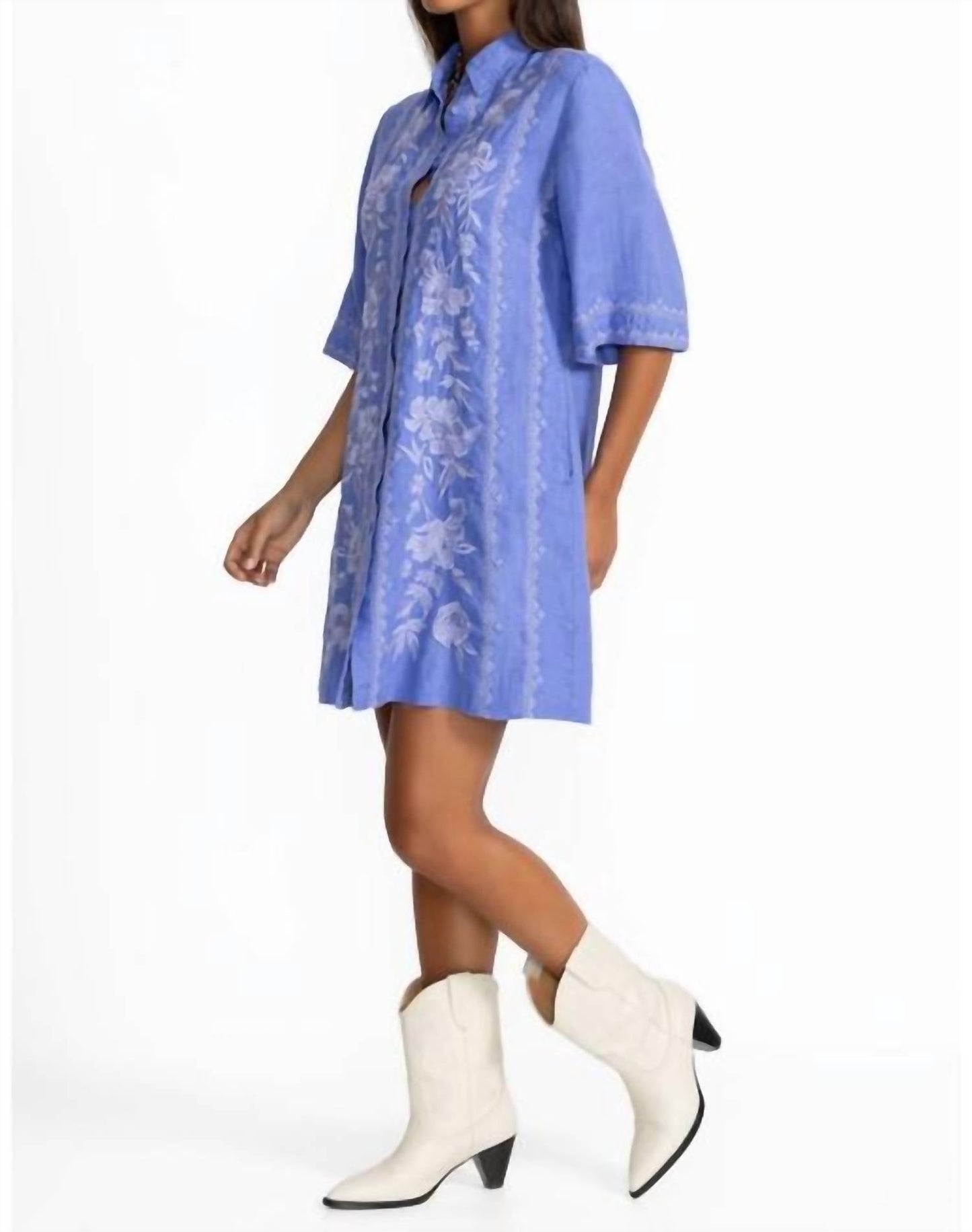Johnny Was - KIMONO SLEEVE LINEN SHIRT DRESS CAMILLE