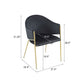 Modern Upholstered Dining Chair With Plush Velvet and Metal Frame