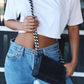 Streets Ahead - Leather Mini Crossbody with Chunky Chain