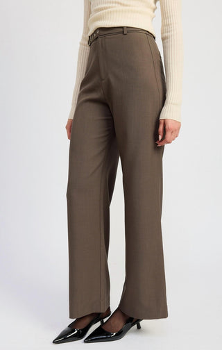 Emory Park - Straight Leg High Waist Buckle Trousers