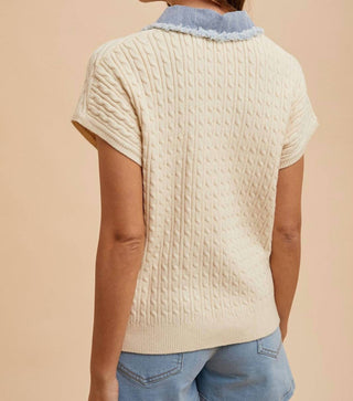 Anniewear - Accents Cable Sweater Jacket