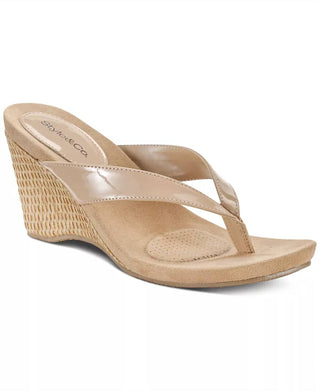 Style &amp; Co. - Sandálias femininas estilo Chicklet com tiras e salto anabela