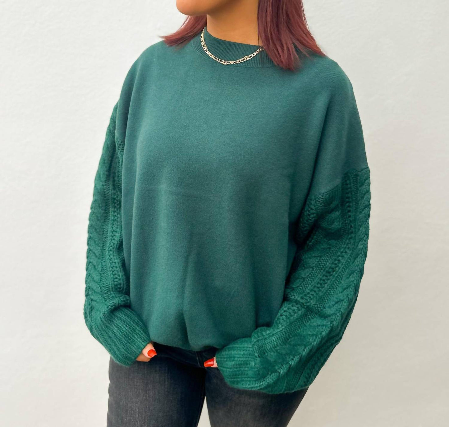 &Merci - Another Christmas Cable Sleeve Sweater