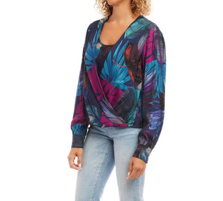 Karen Kane - Blusa com frente drapeada