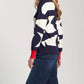Apny - Graphic Print Crew Neck Knit Sweater