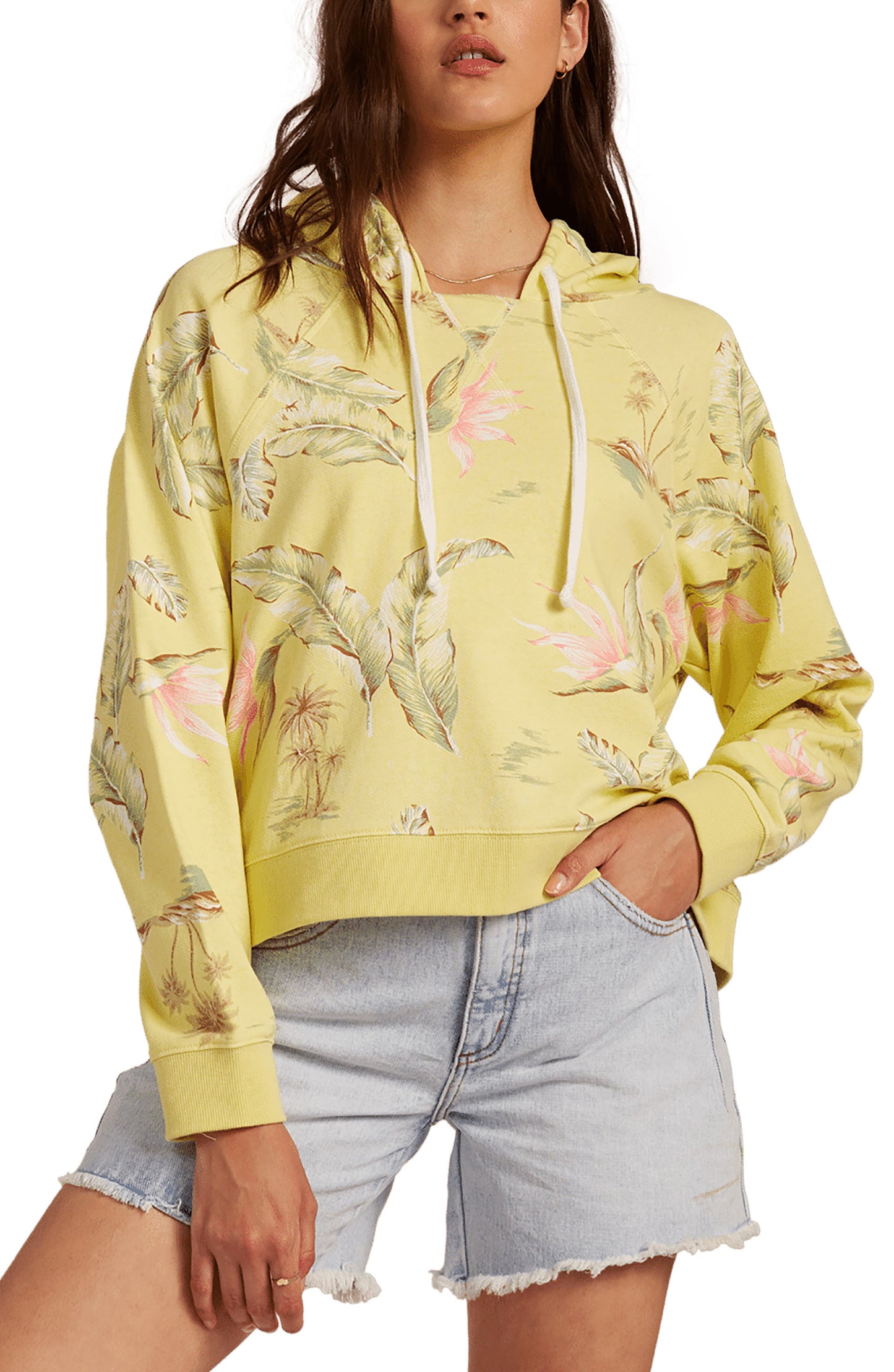 Women's Billabong Lemongrass Hoodie, Size Large - Yellow
