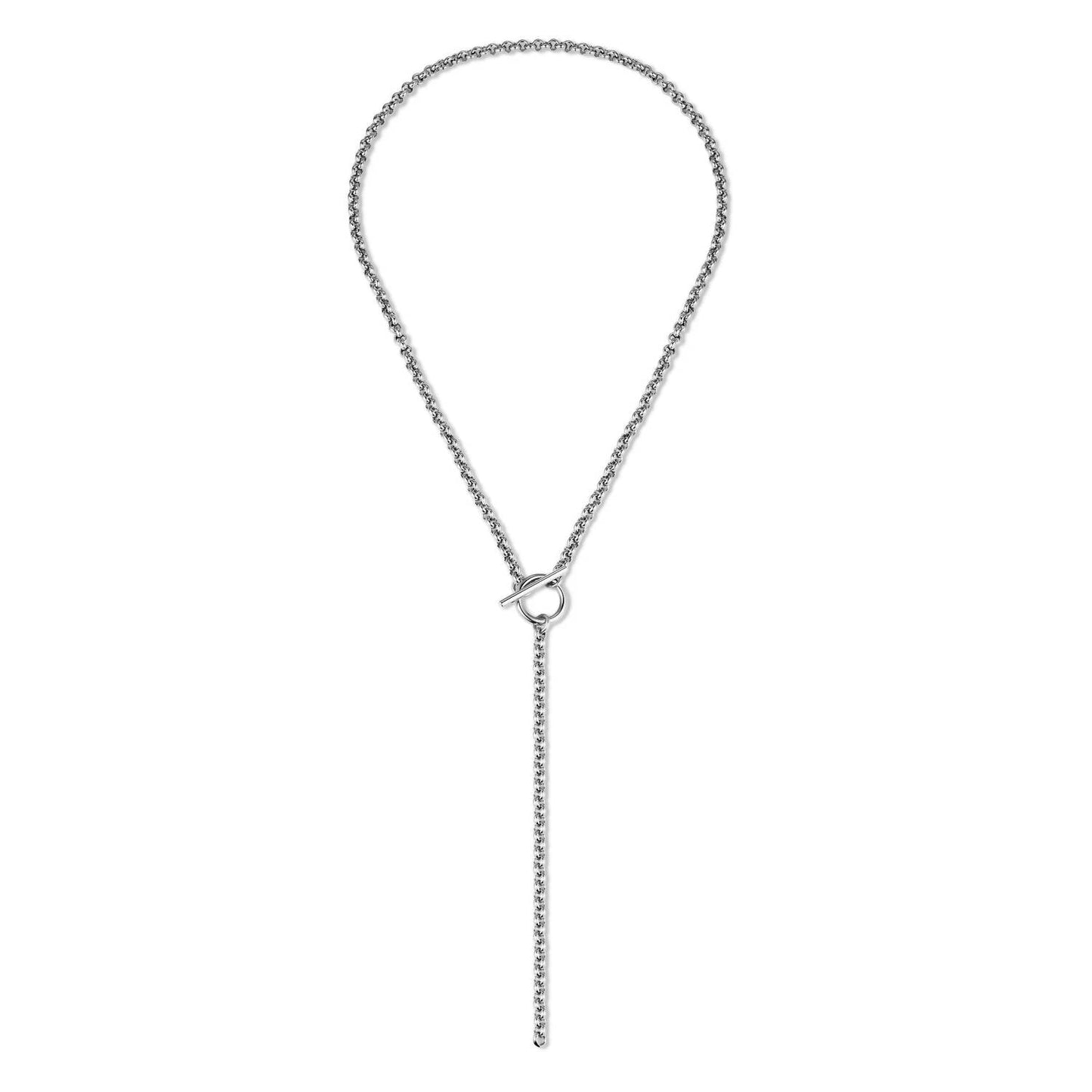 Eklexic - Women's Micro Royal Rolo Toggle Lariat Necklace