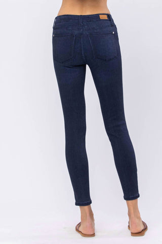 Judy Blue - Calça jeans skinny de cintura média sem desgaste