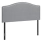 Queen Size Upholstered Gray Headboard - Transitional Style