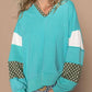 Pol - V-neck Balloon Floral Patch Hoodie