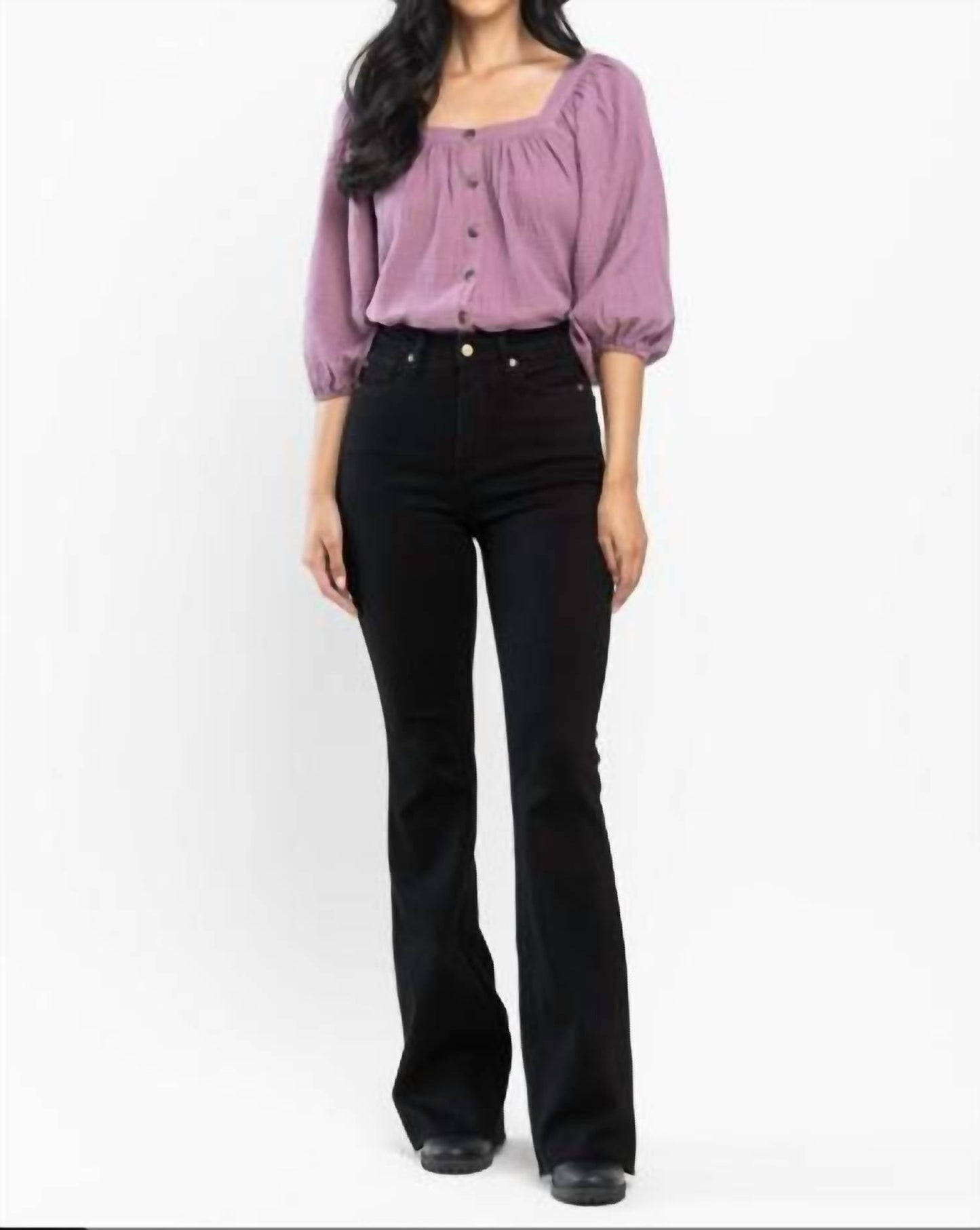 Judy Blue - Tummy Control Cut Hem Flare Jeans