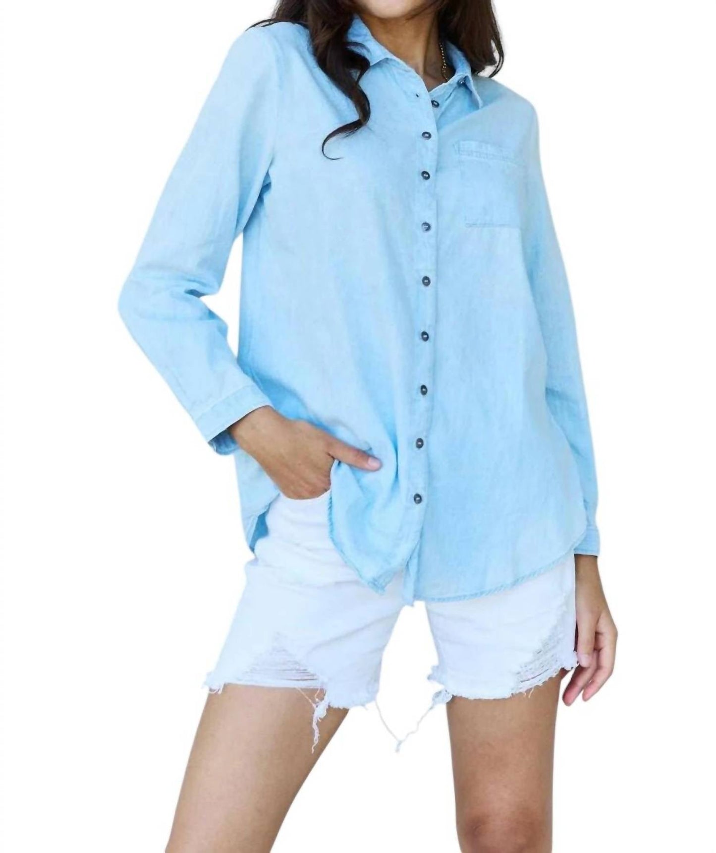 Doublju - Denim Button Down Shirt