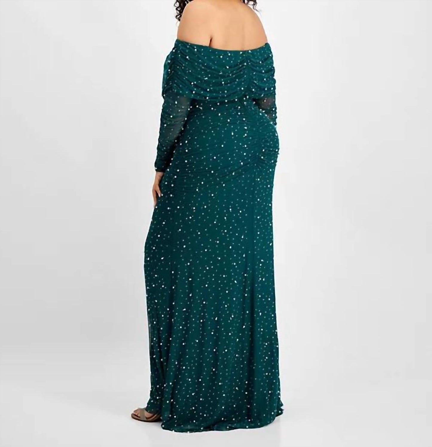 B. Darlin - Off-the-shoulder Pearl Gown - Plus