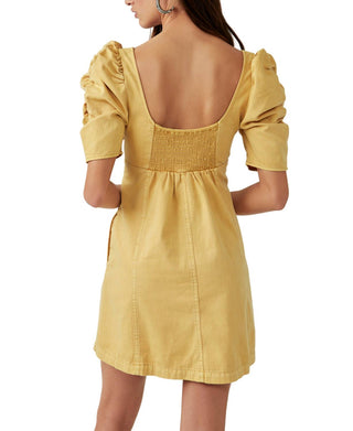 Free People - Vestido curto jeans Cheyenne