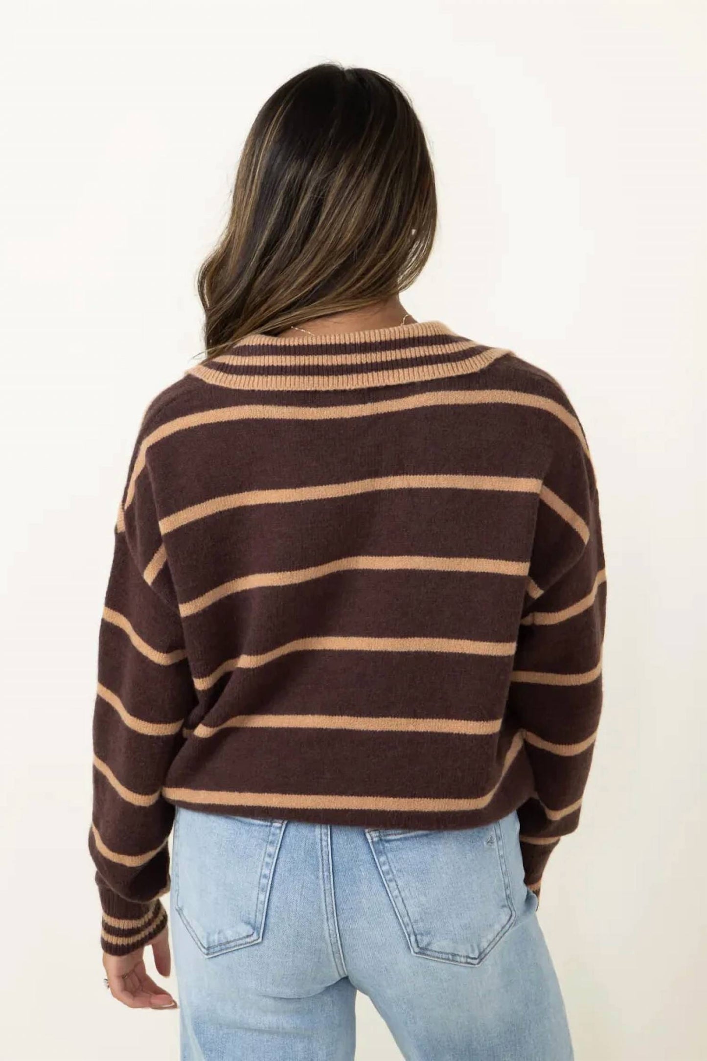 &Merci - Striped Collared Sweater